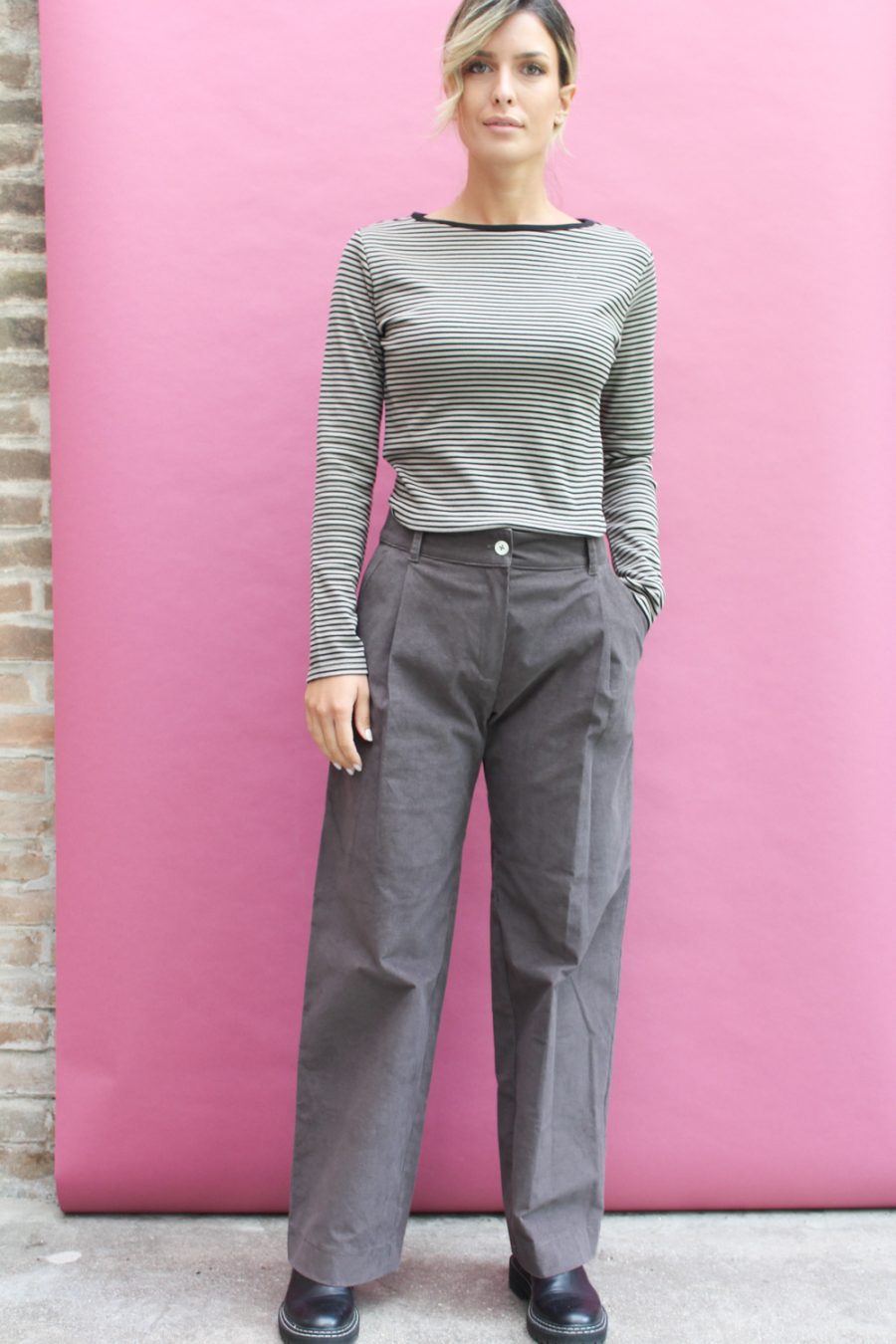Pantalone Sinfonia in velluto a coste di cotone stretch - Image 2