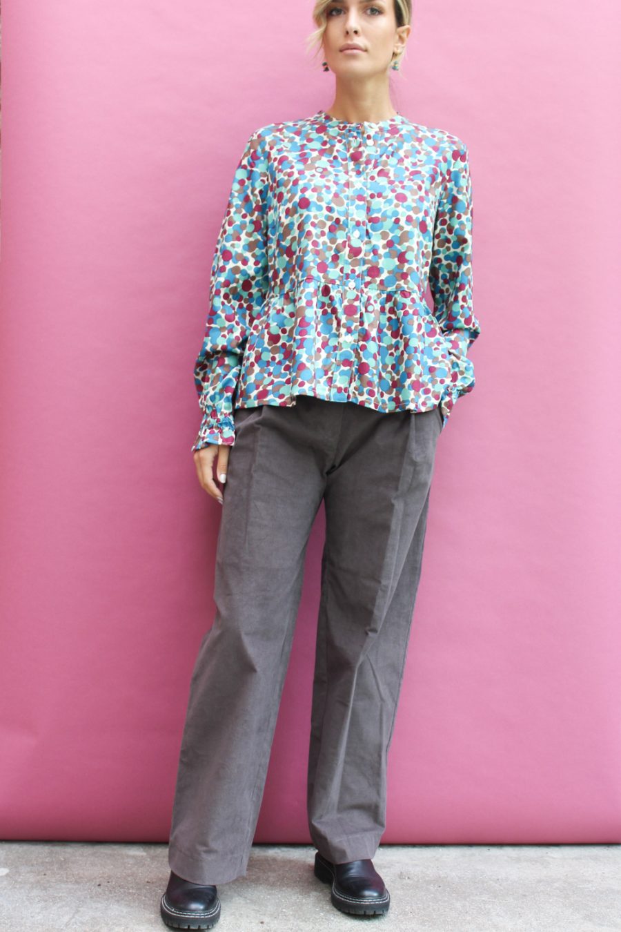 Pantalone Sinfonia in velluto a coste di cotone stretch