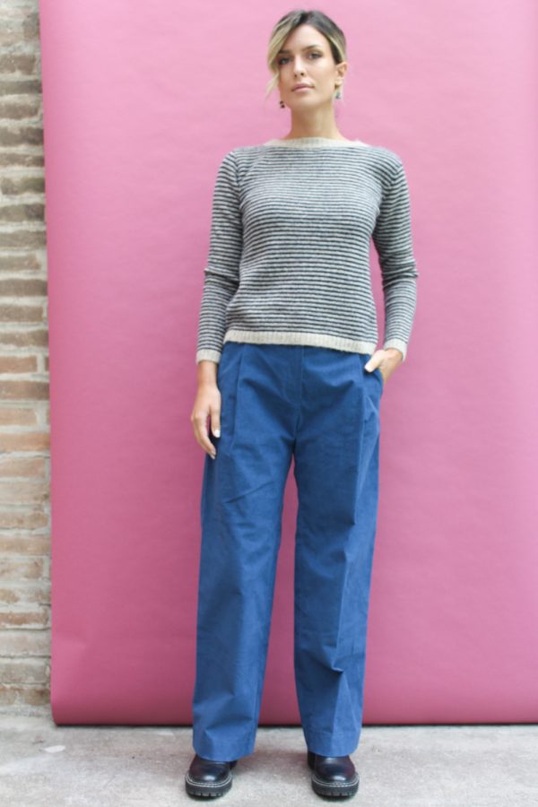 Pantalone Sinfonia in velluto a coste di cotone stretch