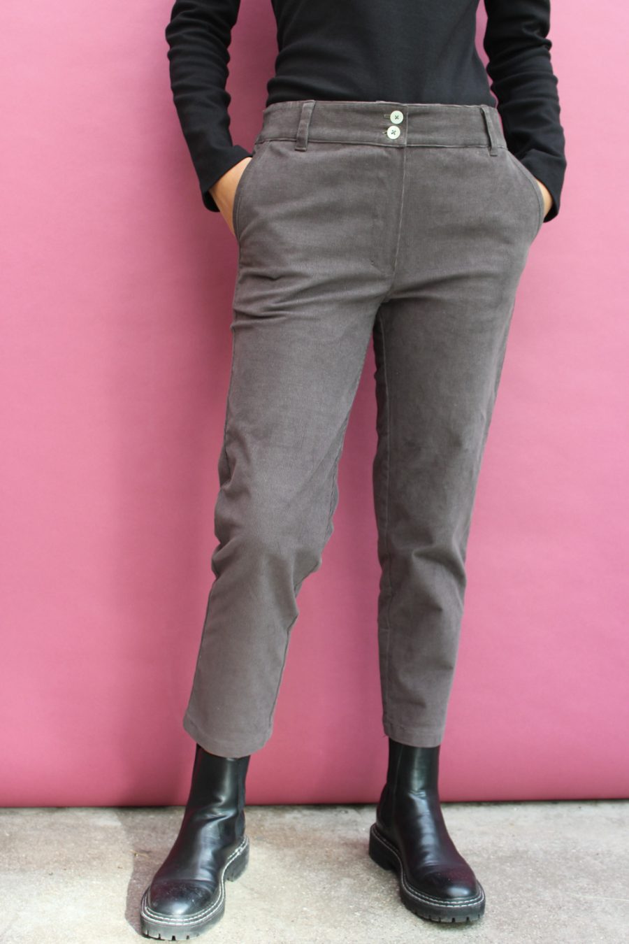 Pantalone Faggio in velluto a coste di cotone stretch - Image 2