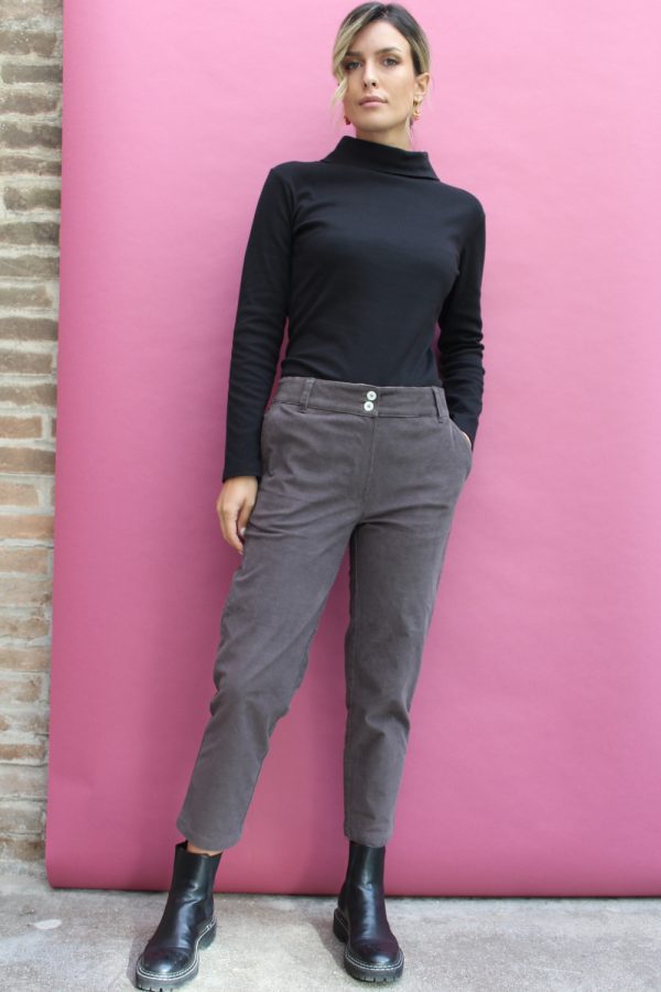 Pantalone Faggio in velluto a coste di cotone stretch