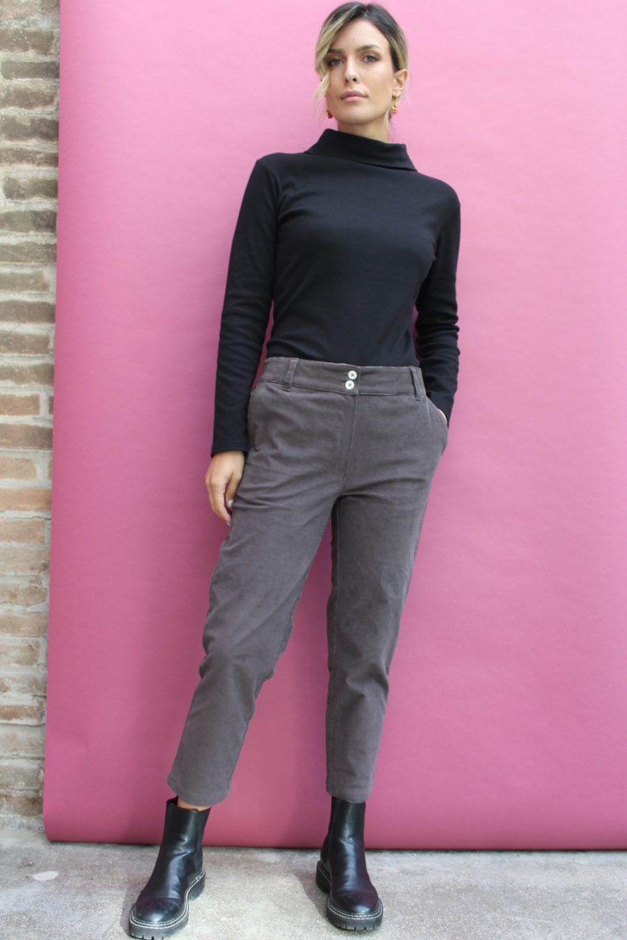 Pantalone Faggio in velluto a coste di cotone stretch