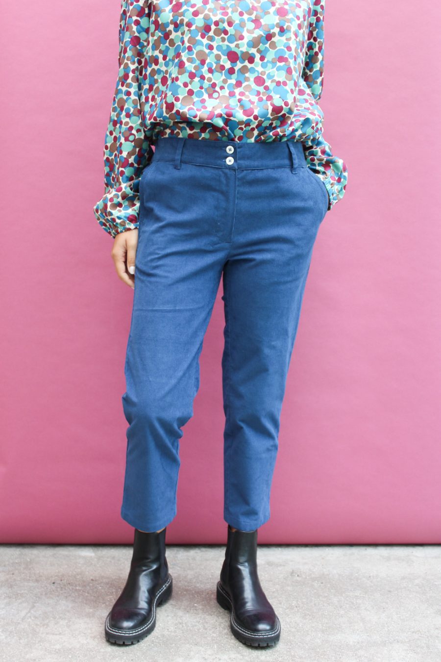 Pantalone Faggio in velluto a coste di cotone stretch - immagine 2