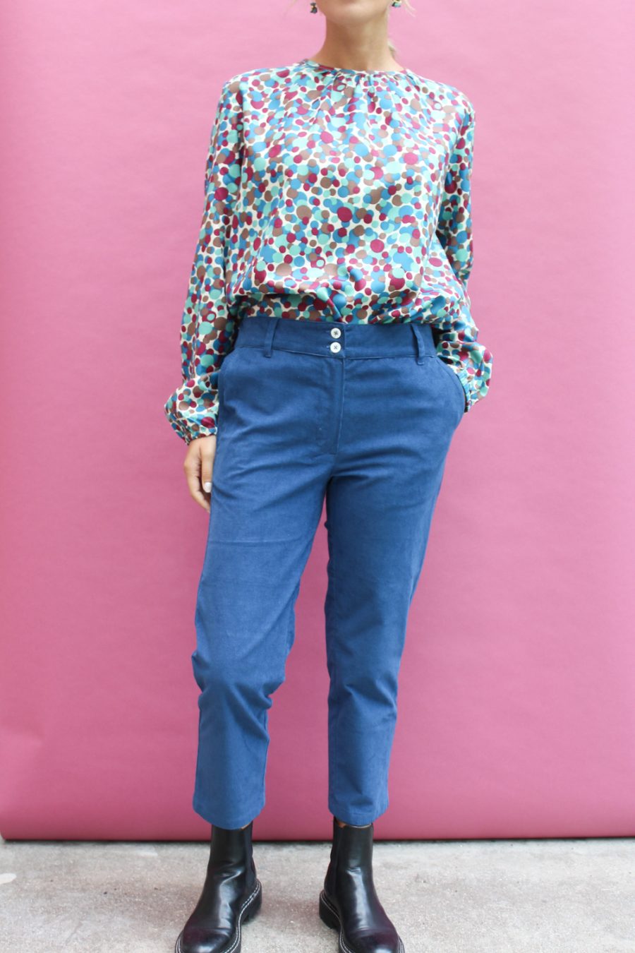 Pantalone Faggio in velluto a coste di cotone stretch
