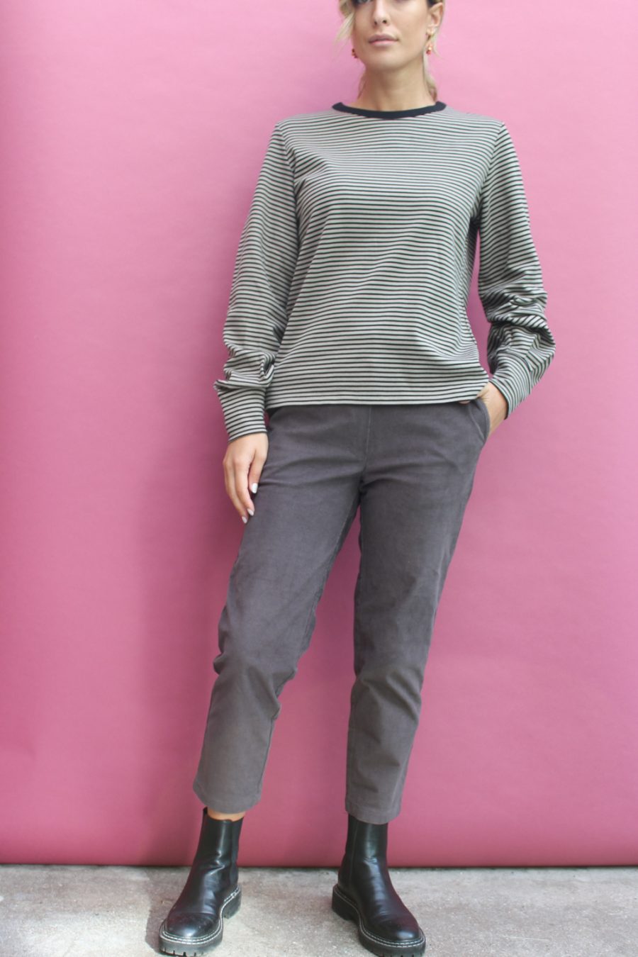 T-shirt a manica lunga Virgo in cotone interlock biologico - Image 2