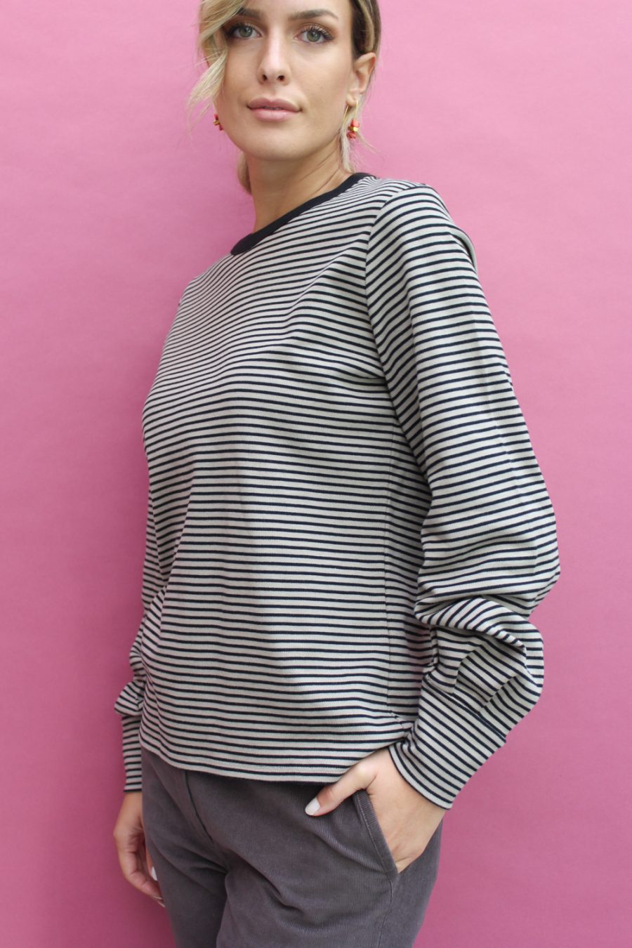 T-shirt a manica lunga Virgo in cotone interlock biologico - Image 3