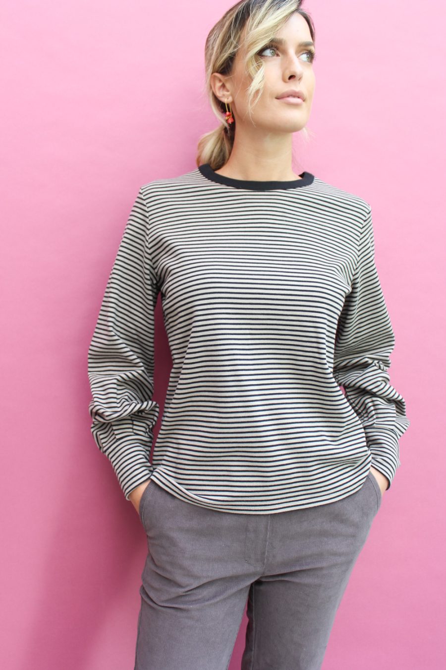 T-shirt a manica lunga Virgo in cotone interlock biologico - Image 4