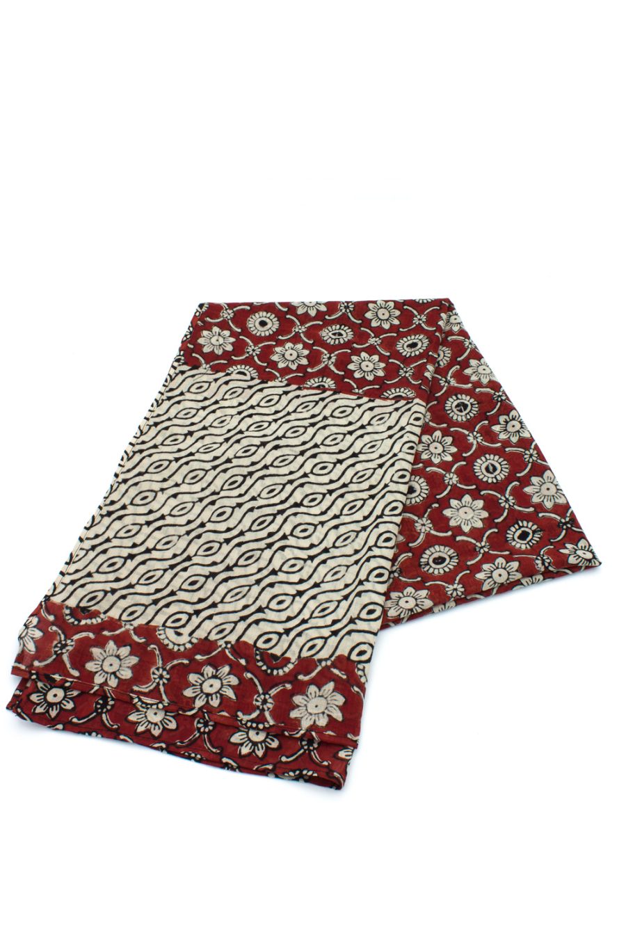 Stola in cotone stampa a mano blockprint disegno Girasole con colori vegetali - Image 4