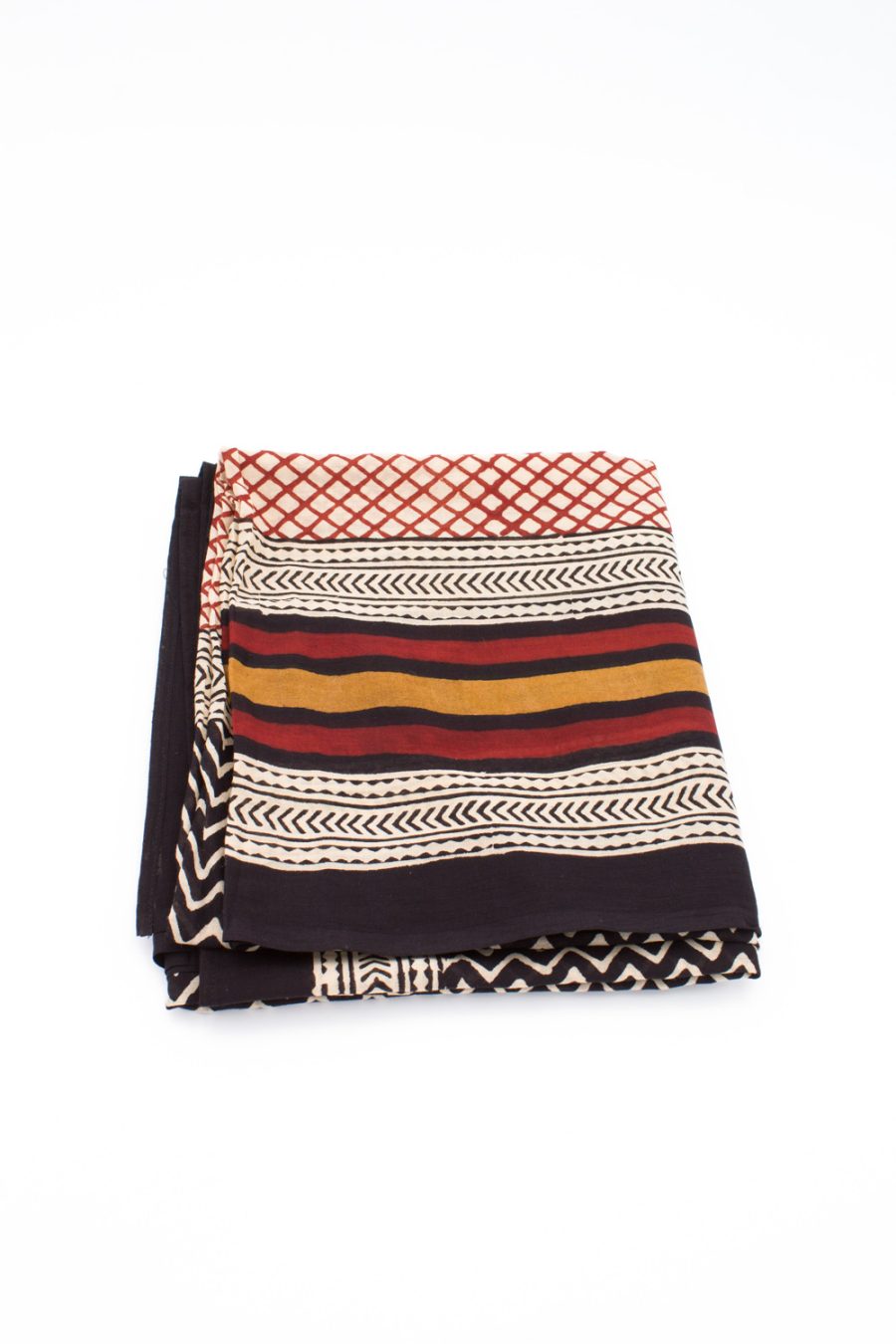 Pareo in cotone stampa a mano blockprint disegno Chevron con colori vegetali - immagine 2