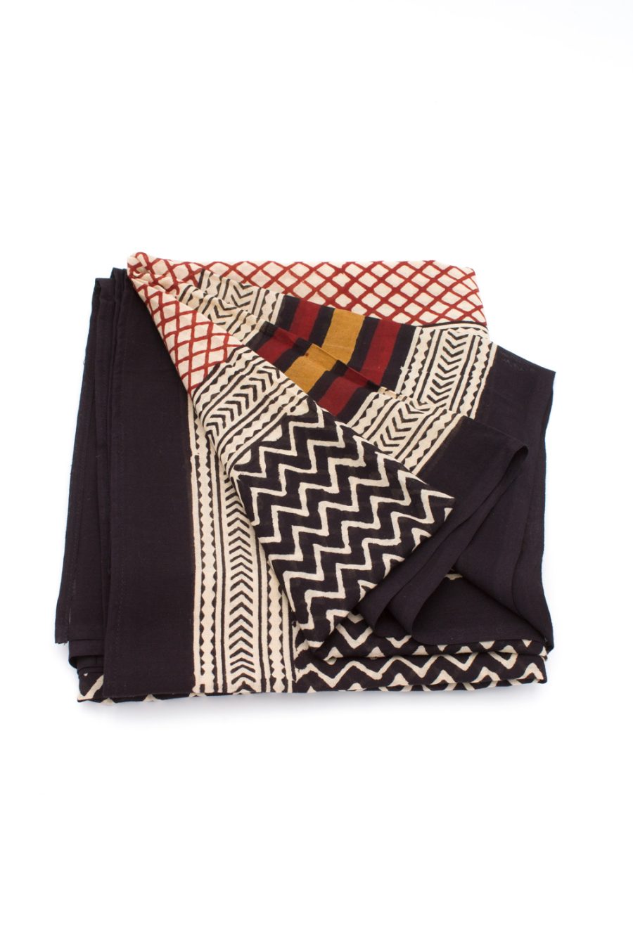 Pareo in cotone stampa a mano blockprint disegno Chevron con colori vegetali - immagine 4