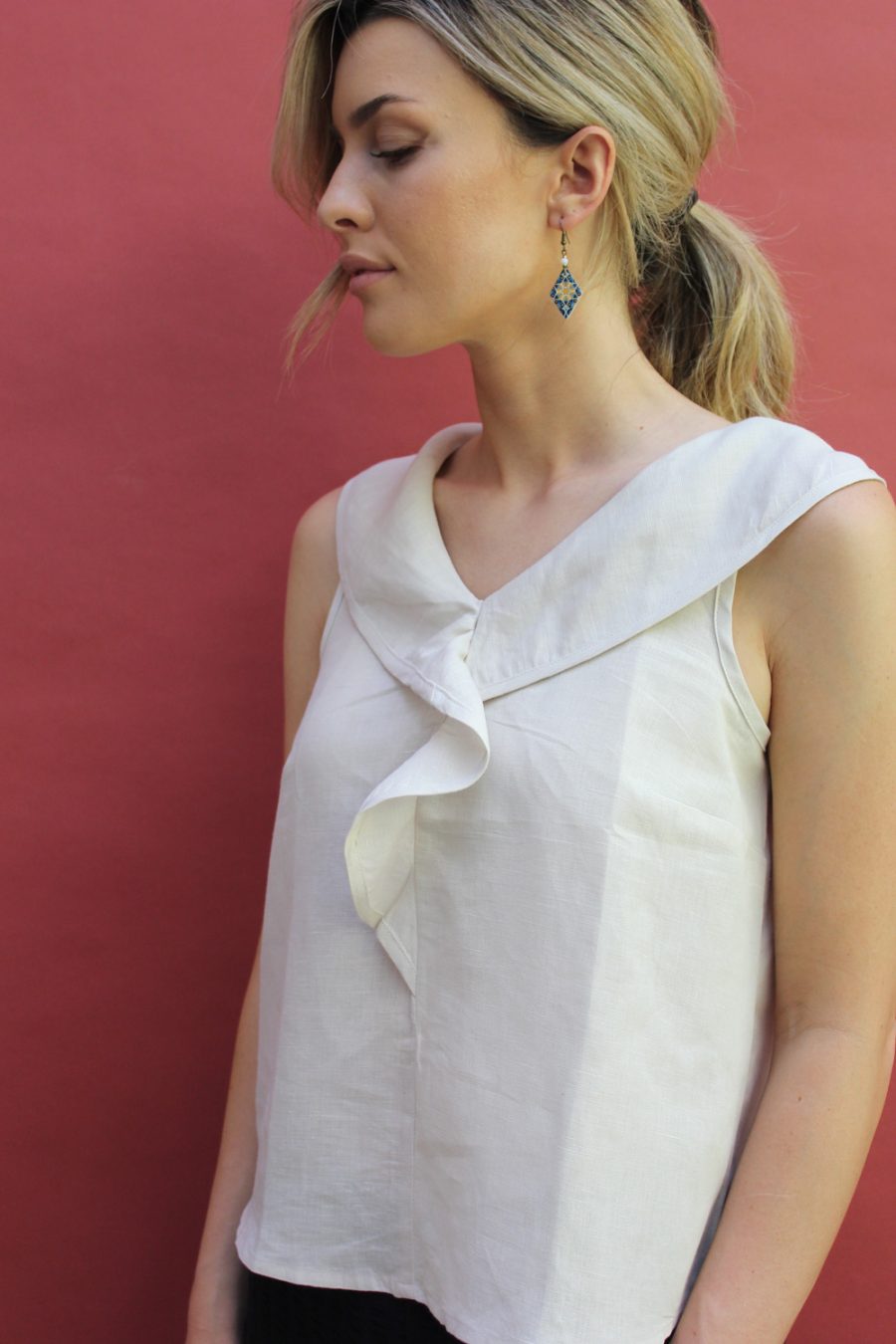 Top Tamara in misto lino e cotone - Image 2