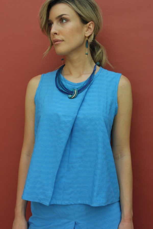 Top Uma in cotone seersucker