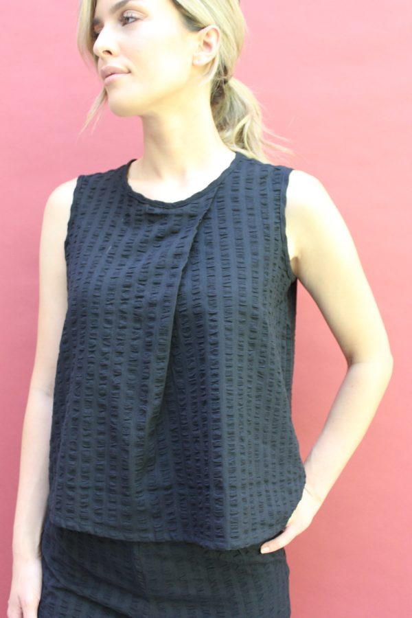 Top Uma in cotone seersucker