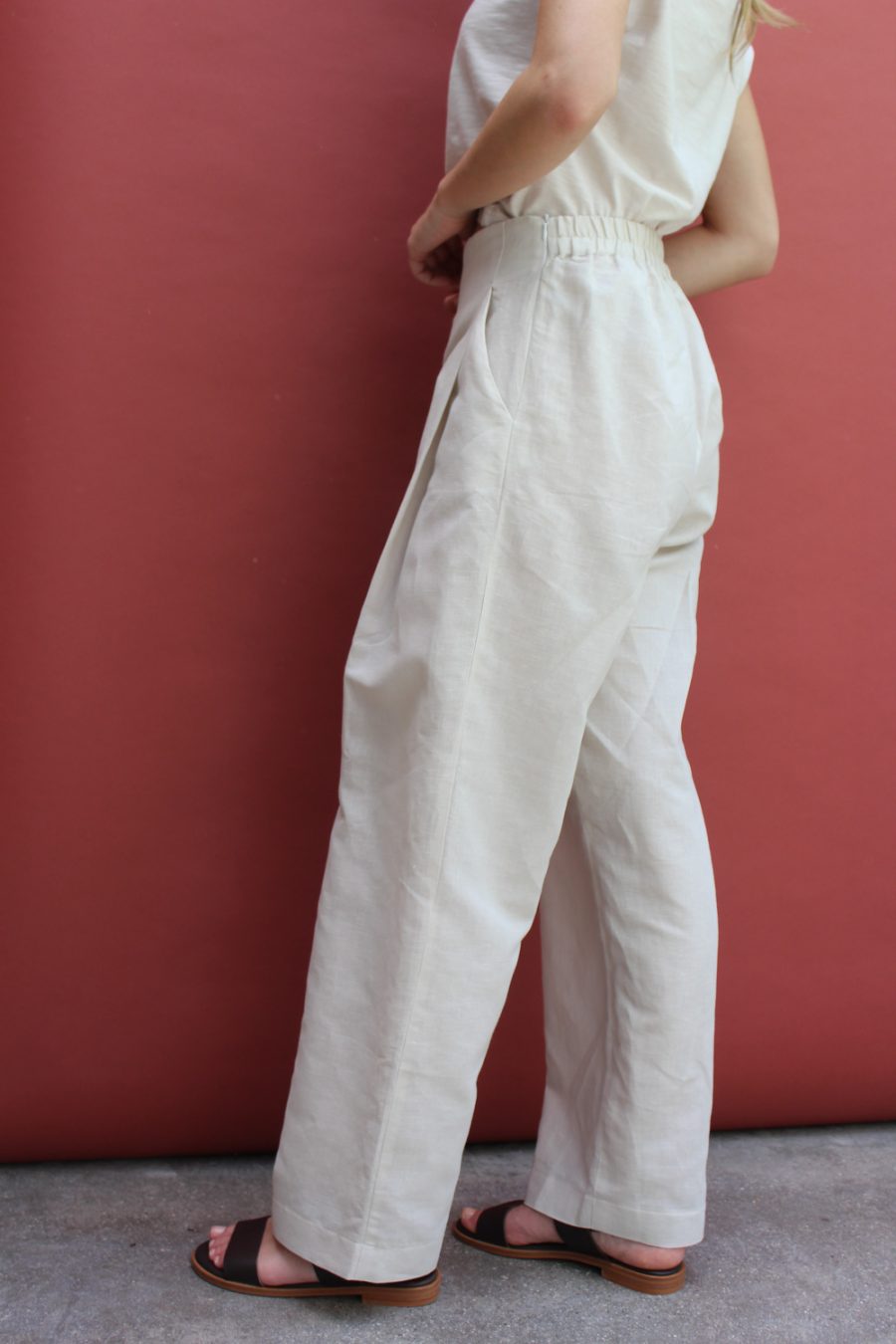 Pantalone Lea in misto lino e cotone - Image 2