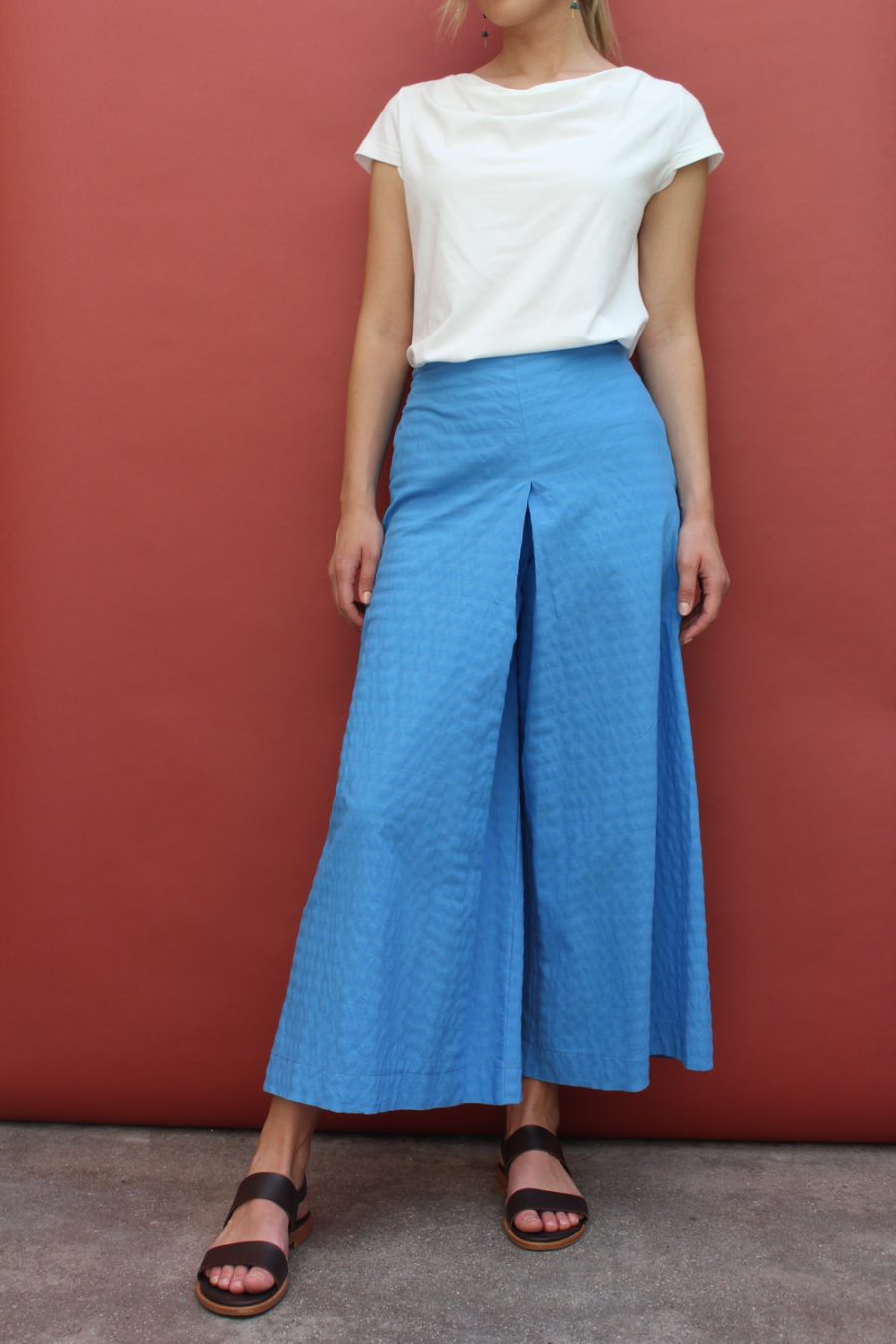 Pantalone Zoe in cotone seersucker