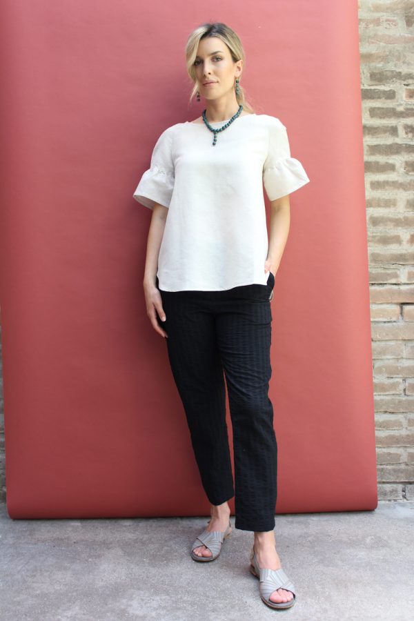 Pantalone Erica in cotone seersucker