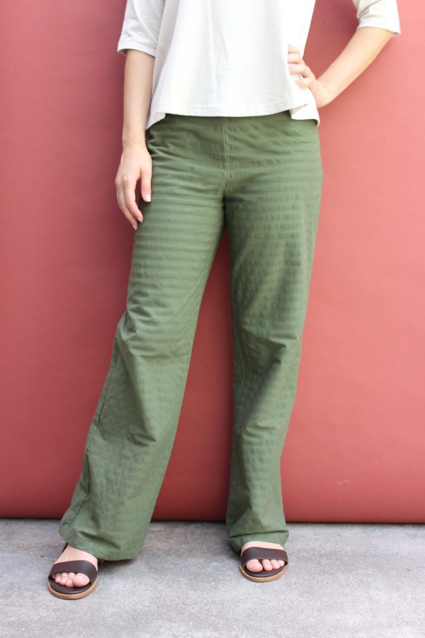 Pantalone Mira in cotone seersucker