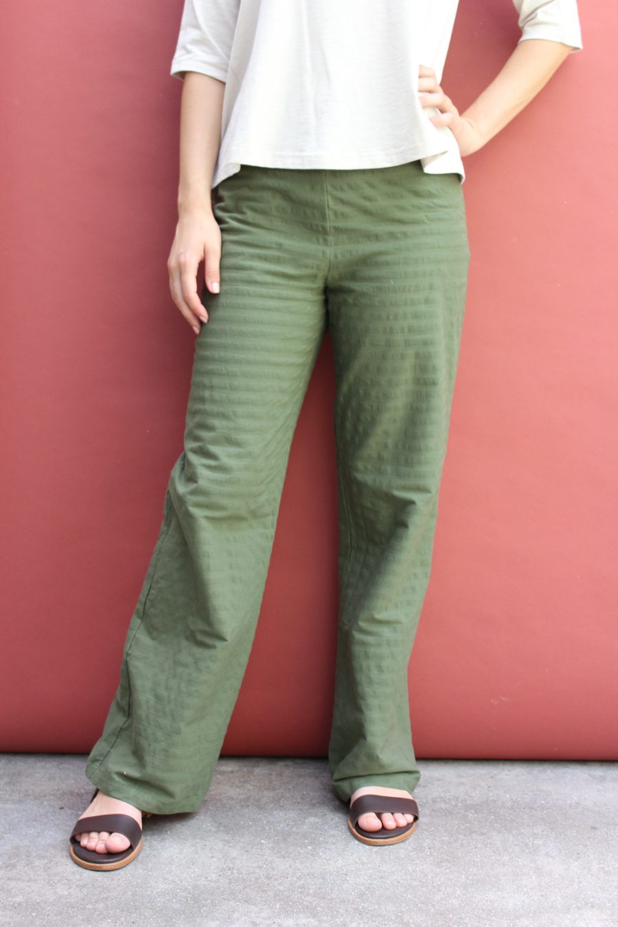 Pantalone Mira in cotone seersucker