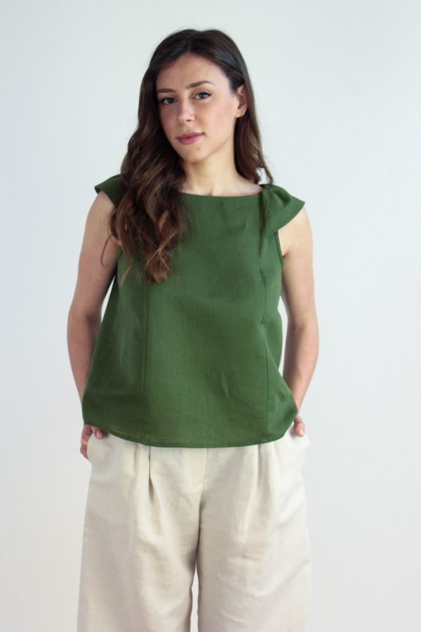 Top Manioca in misto lino e cotone
