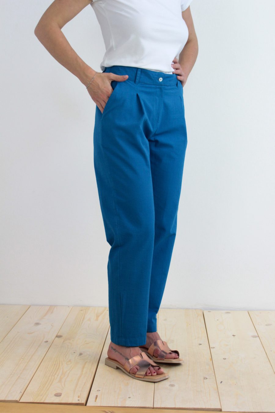 Pantalone Ambretta in cotone seersucker - Image 2