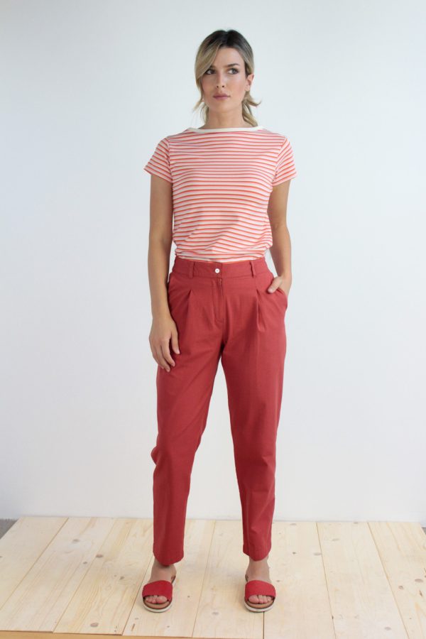 Pantalone Ambretta in cotone seersucker