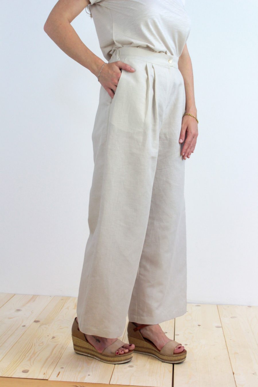 Pantalone Eileen in misto lino e cotone - Image 2