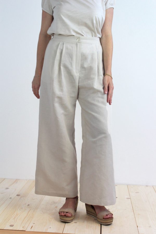 Pantalone Eileen in misto lino e cotone