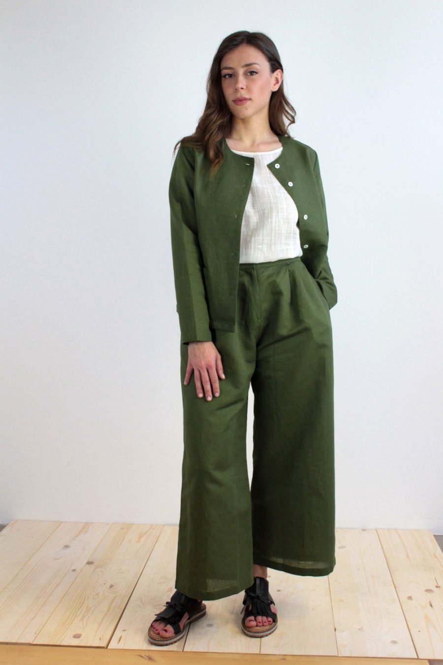 Pantalone Eileen in misto lino e cotone - Image 4