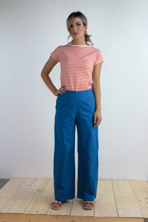 Pantalone Giada in cotone seersucker