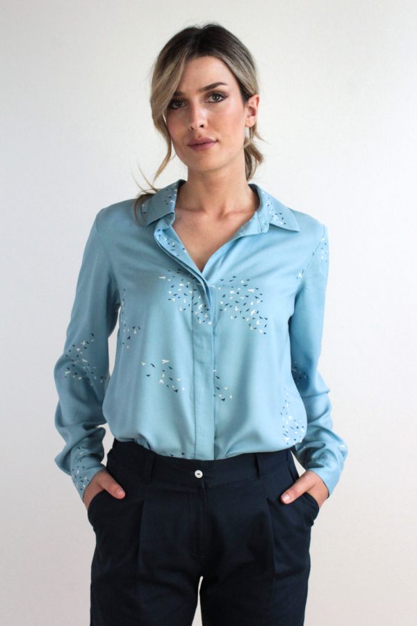 Camicia Alba in viscosa stampata