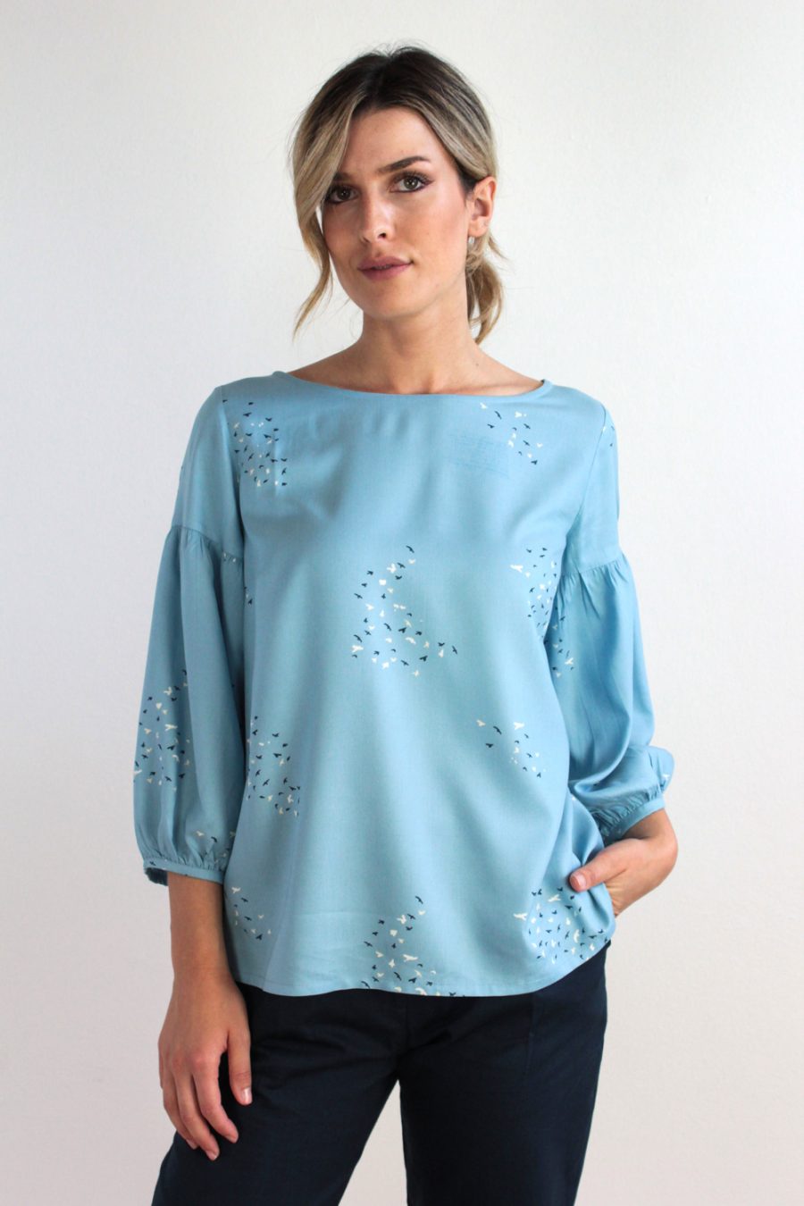 Blusa Forsizia in viscosa stampata - Image 2