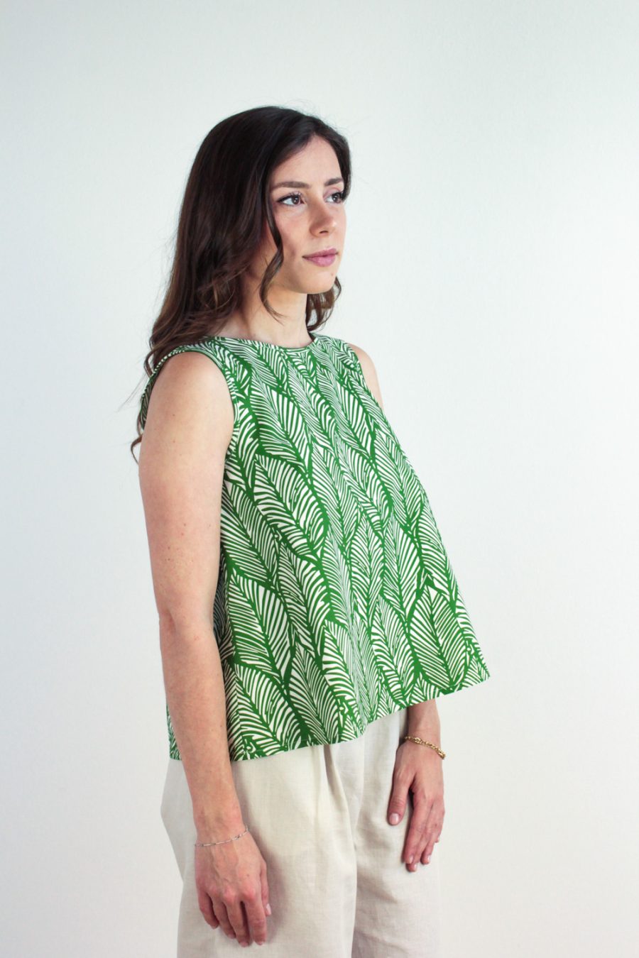 Top Wasabi in cotone stampato - immagine 3