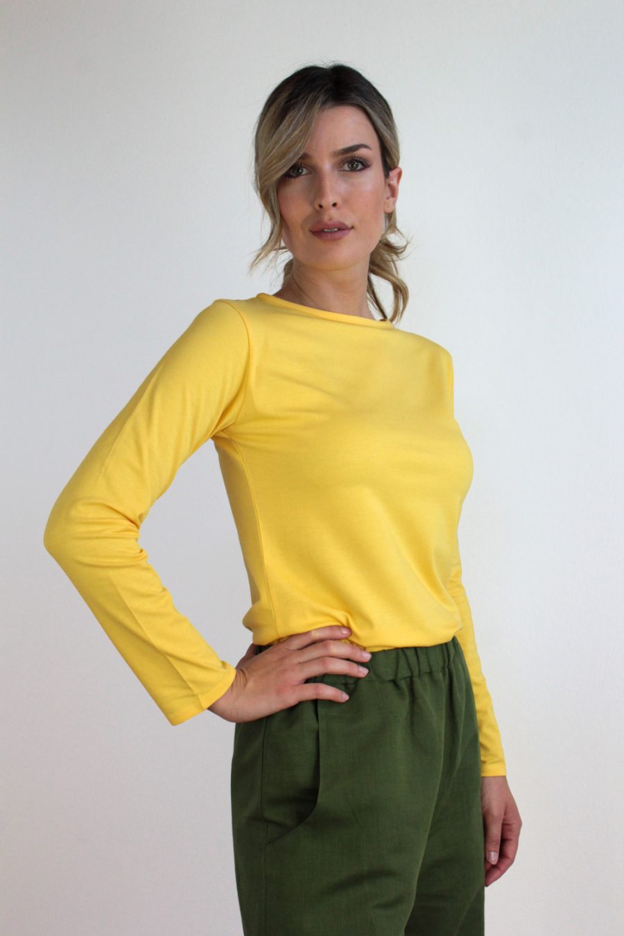 T-shirt Bateau in jersey di cotone biologico stretch - Image 3
