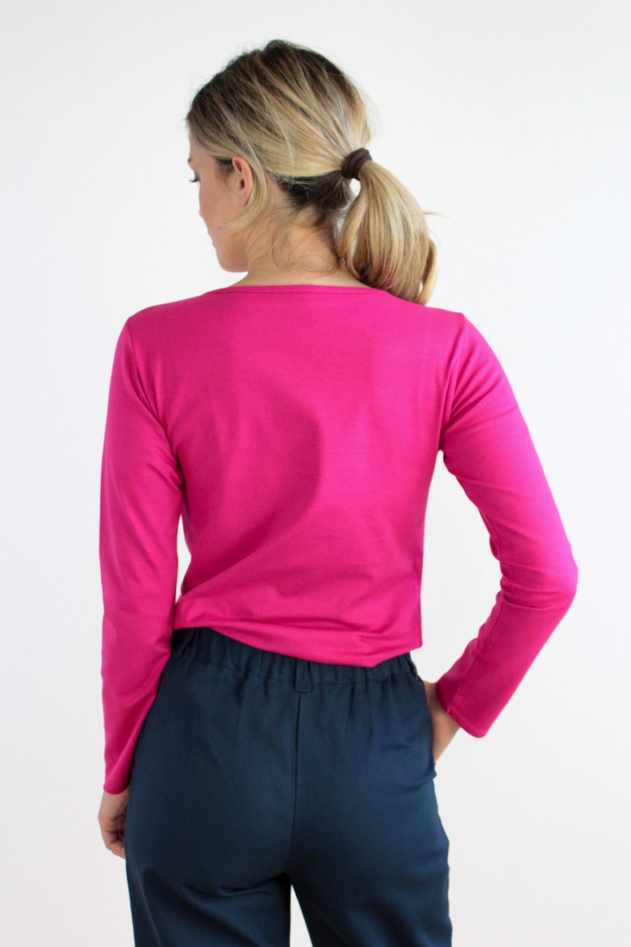 T-shirt Bateau in jersey di cotone biologico stretch - Image 3