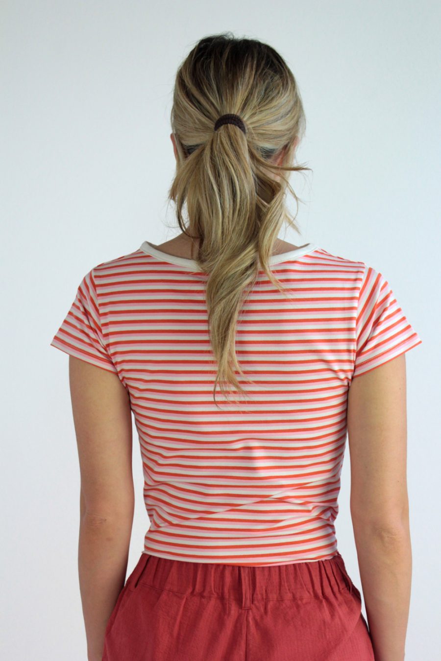T-shirt Tea in jersey di cotone biologico stretch a righe - immagine 2