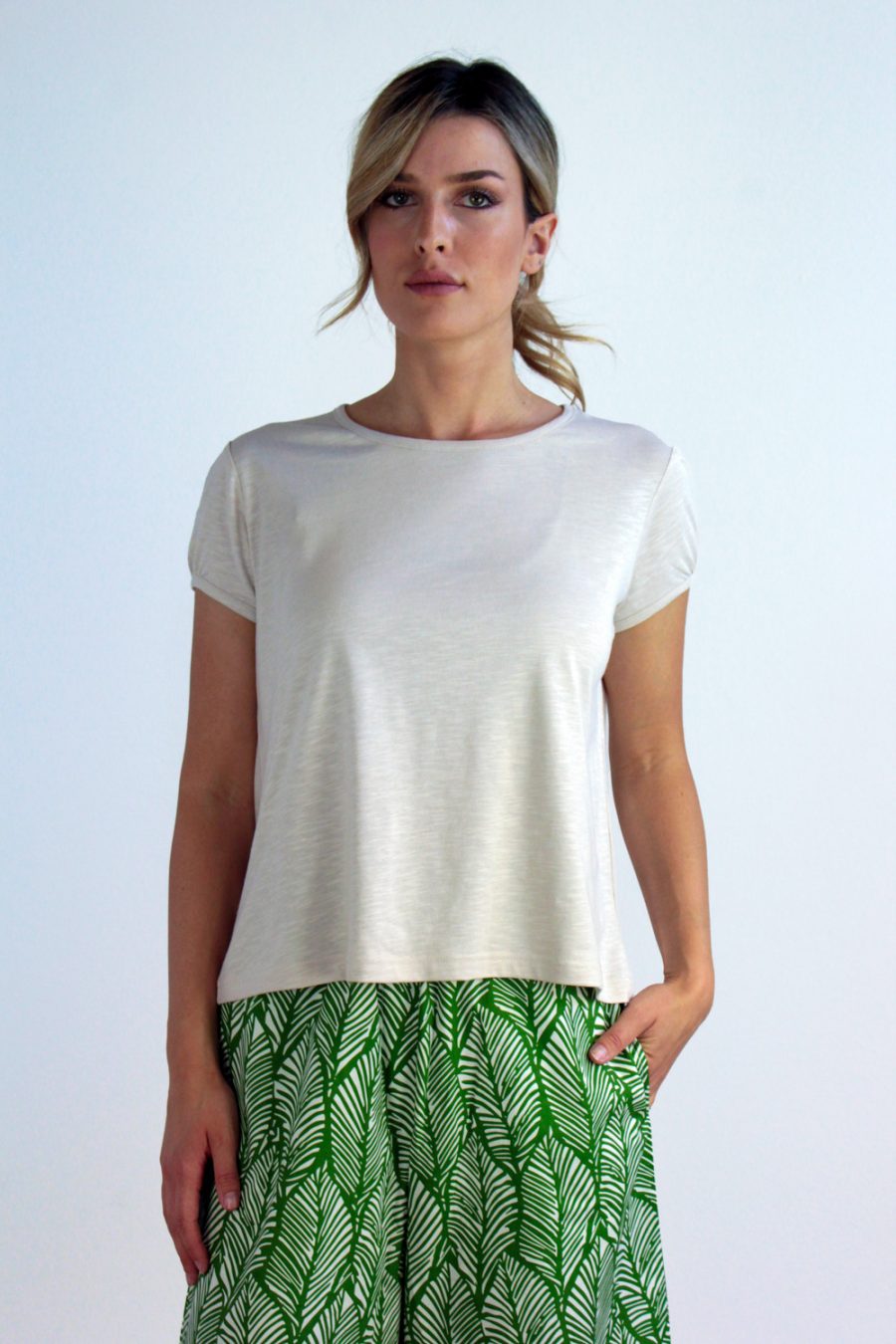 T-shirt Olivo in jersey di cotone biologico