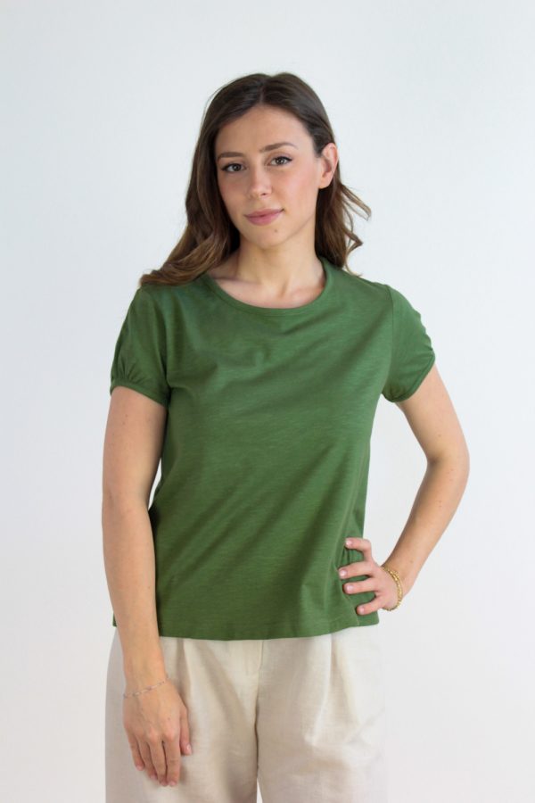 T-shirt Olivo in jersey di cotone biologico