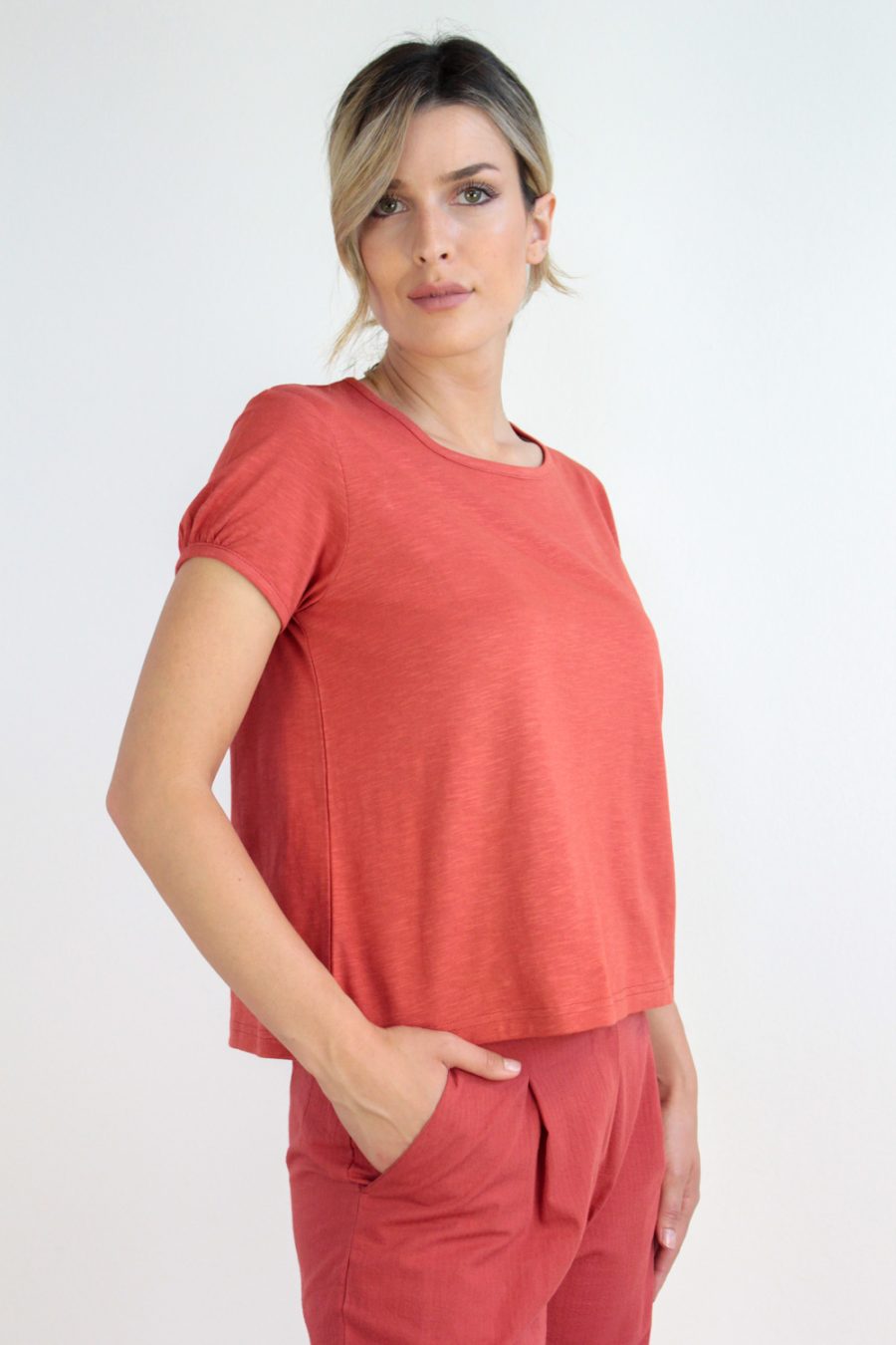 T-shirt Olivo in jersey di cotone biologico - Image 2