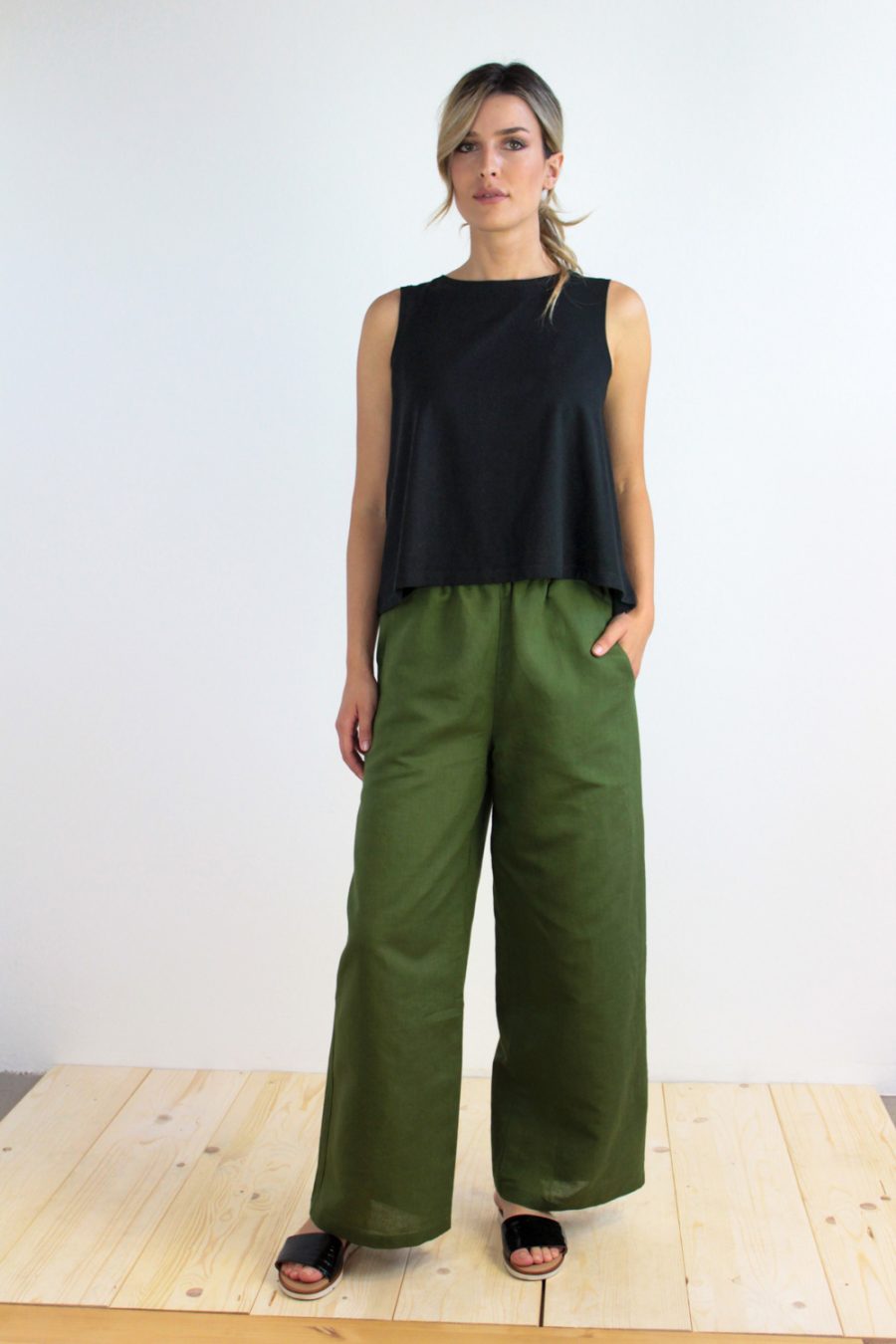 Top Palma in jersey di cotone biologico stretch - immagine 2