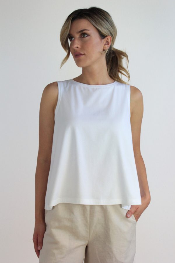 Top Palma in jersey di cotone biologico stretch