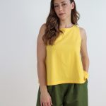 Top Palma in jersey di cotone biologico stretch