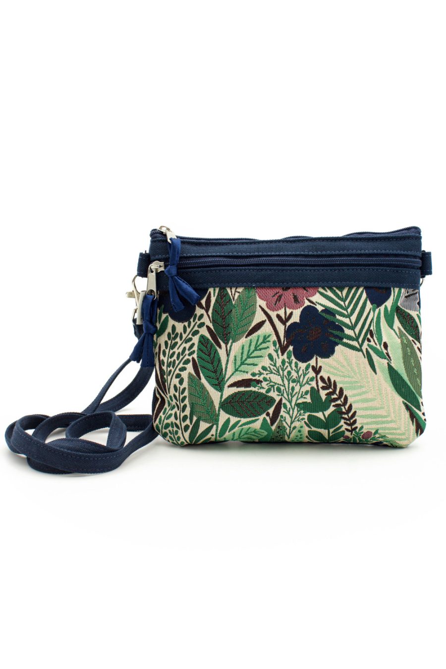 Borsa mini due tasche Broccato in fiore - Image 3