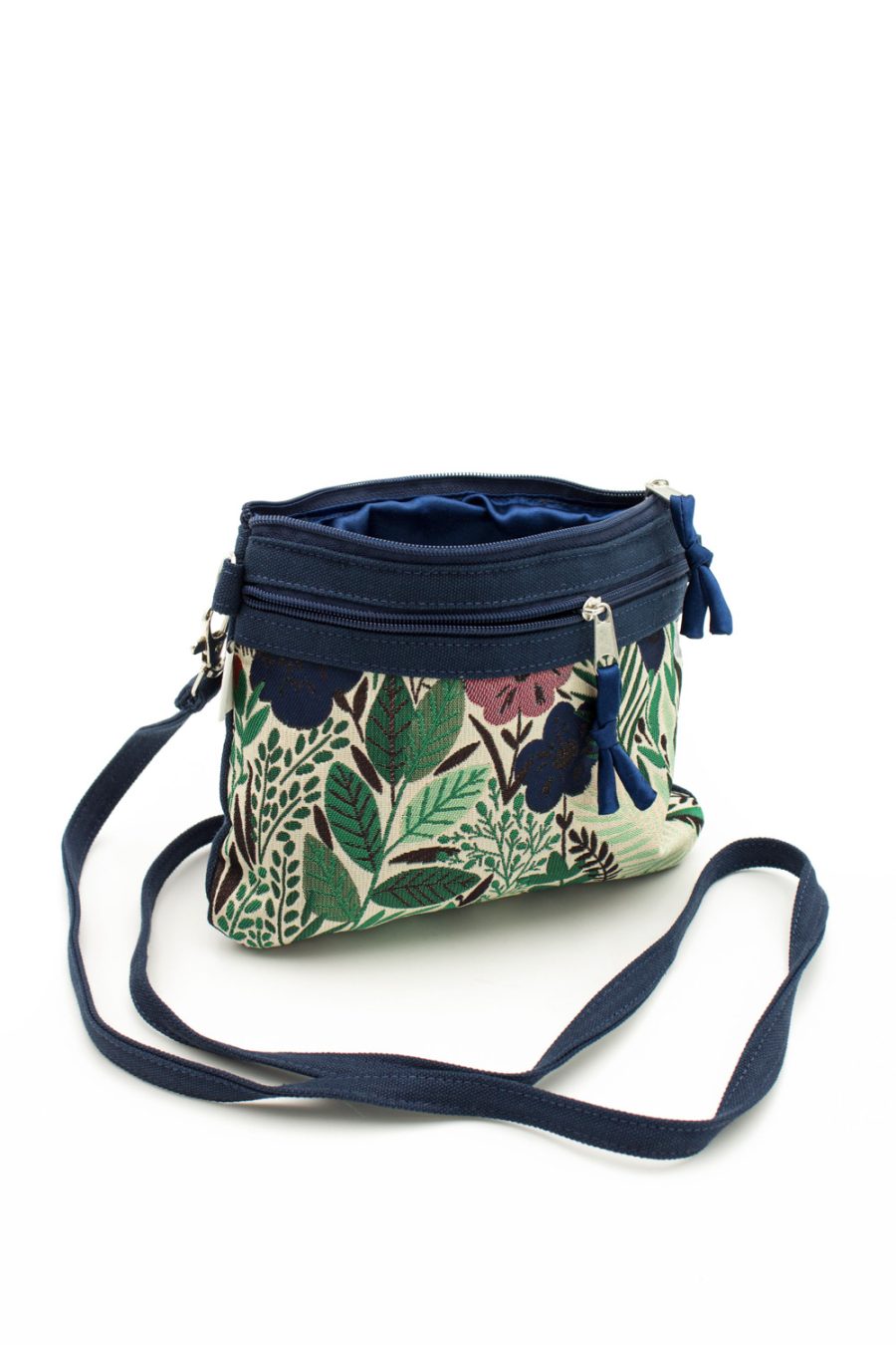 Borsa mini due tasche Broccato in fiore