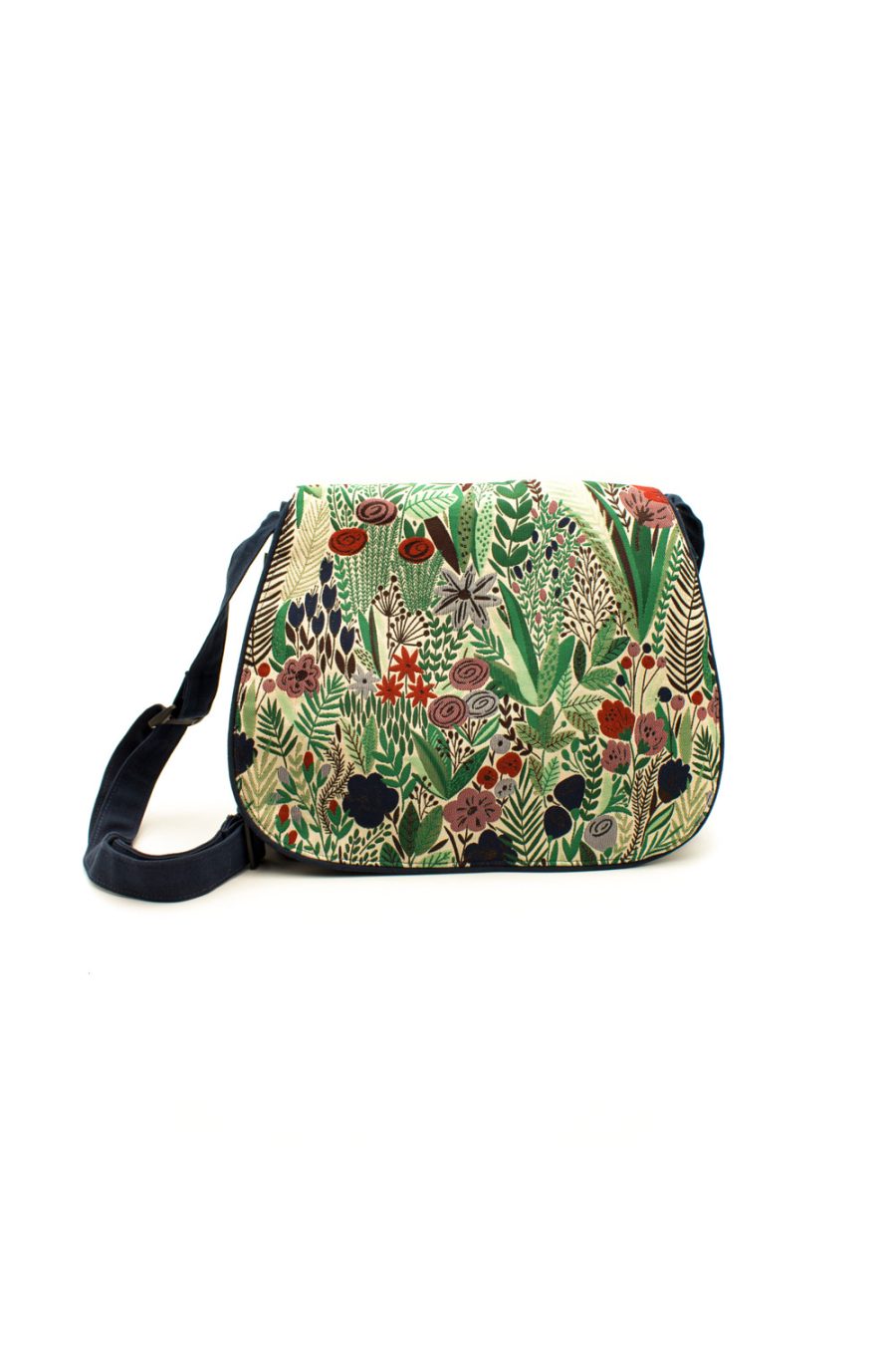 Borsa messenger grande Broccato in fiore - immagine 2