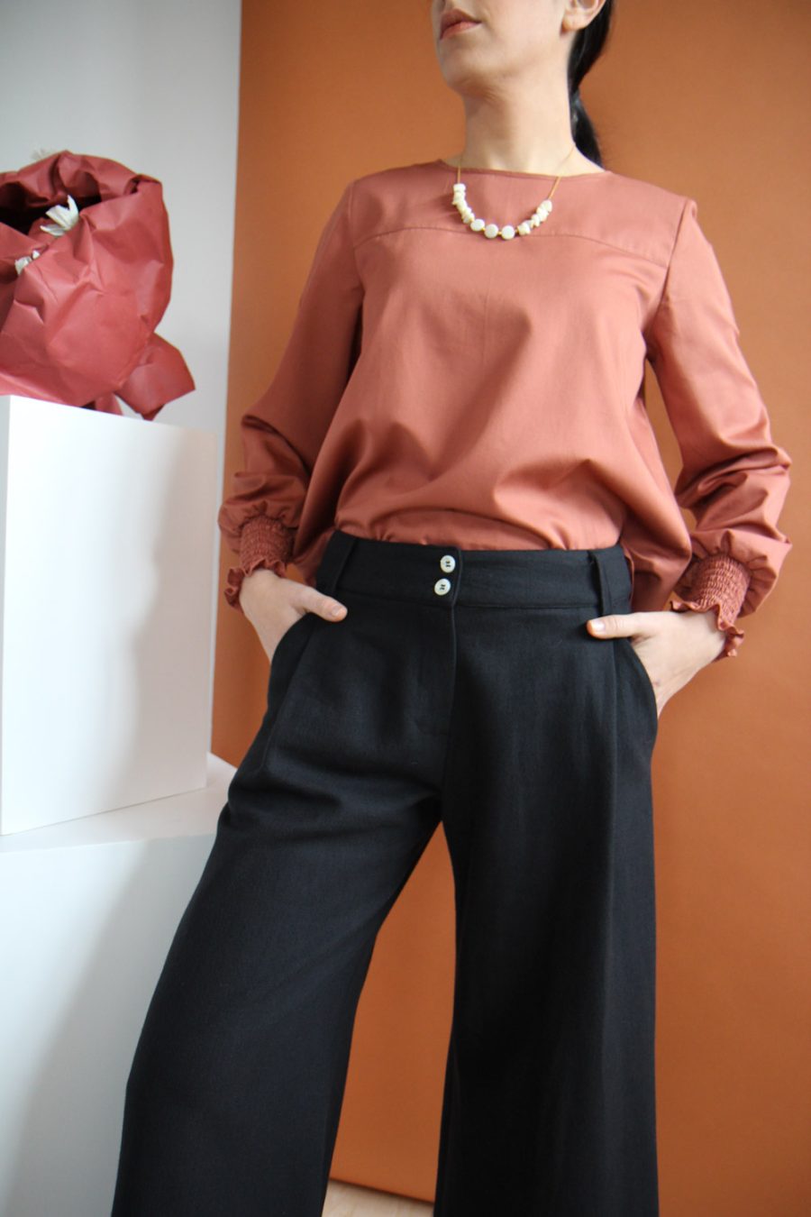 Blusa Ila in satin di cotone - immagine 2