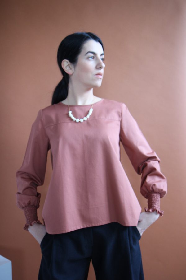 Blusa Ila in satin di cotone