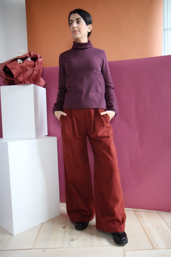 Pantalone Liana in velluto di cotone a coste larghe