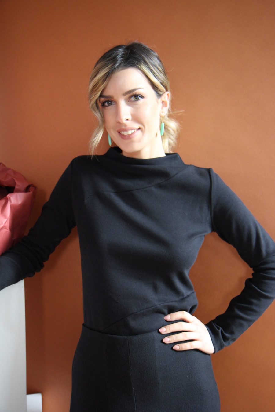 T-shirt a manica lunghe Onde in cotone interlock biologico - immagine 2