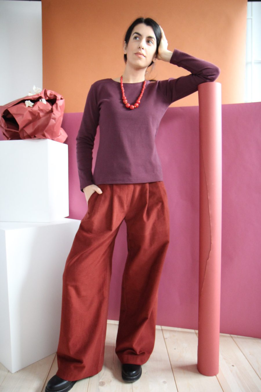 T-shirt a manica lunga Sanchita in cotone interlock biologico - immagine 2