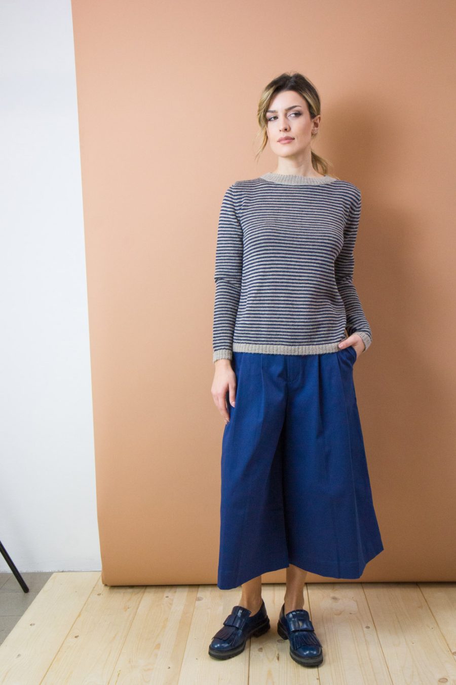 Gonna pantalone Posidonia in cotone stretch - immagine 6